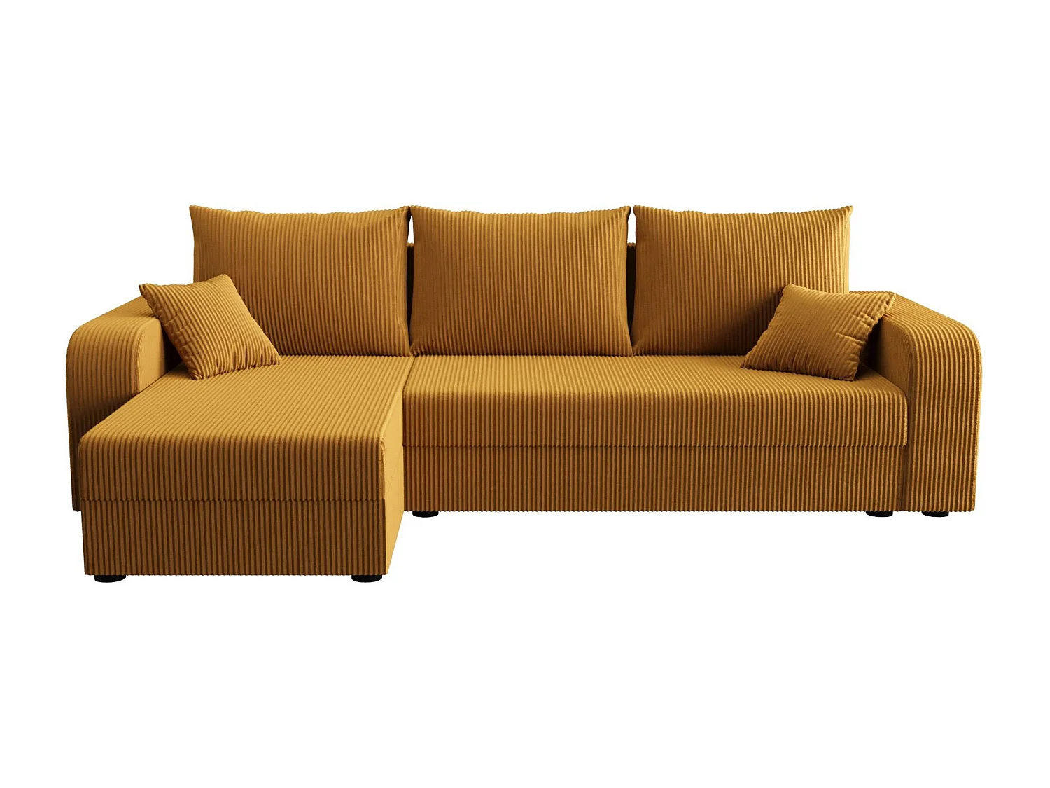 BEDANTE ECKSOFA HEWLET L BIS Zoom 9 Links Orange mit Schlaffunktion L-Form Sofa mit Stauraum Bettkasten Wohnzimmersofa Couch Sofa Bettsofa Bettkasten Bettcouch