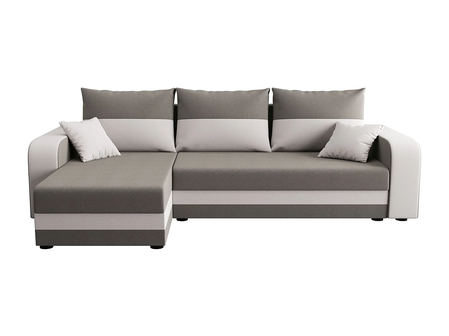 BEDANTE ECKSOFA HEWLET L BIS Sawana 21+01 Links Beige/Grau mit Schlaffunktion L-Form Sofa mit Stauraum Bettkasten