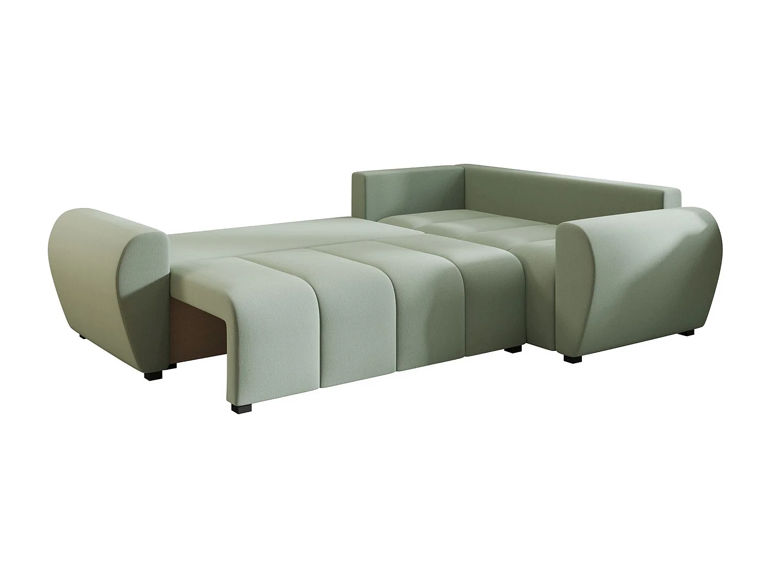 BEDANTE canapé d’angle MOLISA L PLUS Cosmic 16 droit vert clair avec fonction de couchage canapé en forme de L