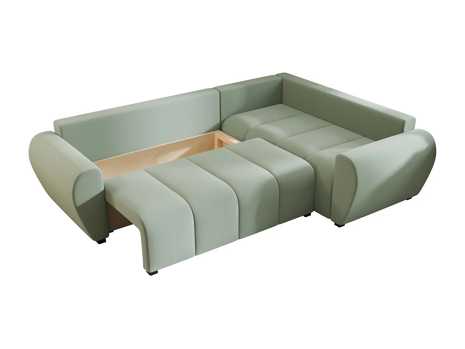 BEDANTE canapé d’angle MOLISA L PLUS Cosmic 16 droit vert clair avec fonction de couchage canapé en forme de L