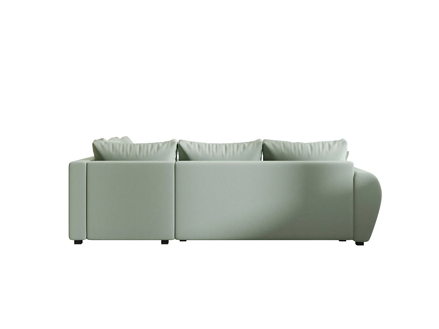 Canapé d'angle convertible 3 places en tissu vert clair
