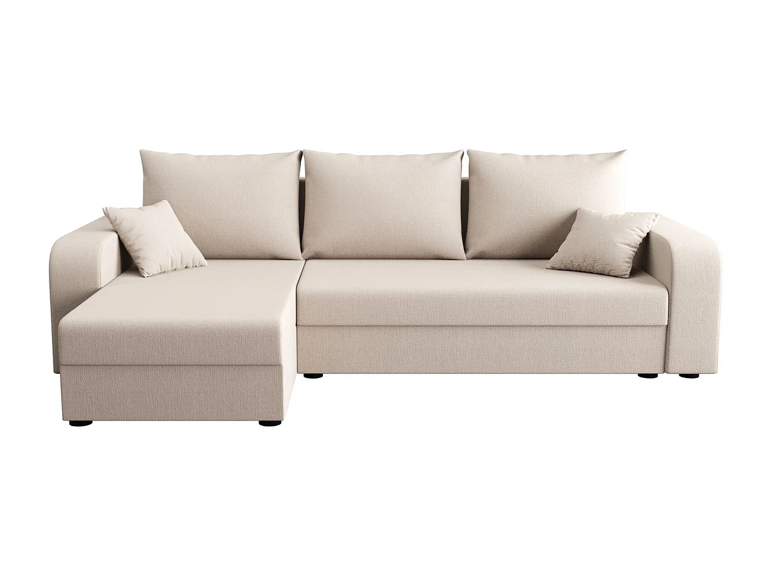 BEDANTE hoekbank HEWLET L BIS Cosmic 10 links beige met slaapfunctie L-vormige bank met opbergruimte bedbox Wohnzimmersofa Couch Sofa Bettsofa bedbox Bettcouch