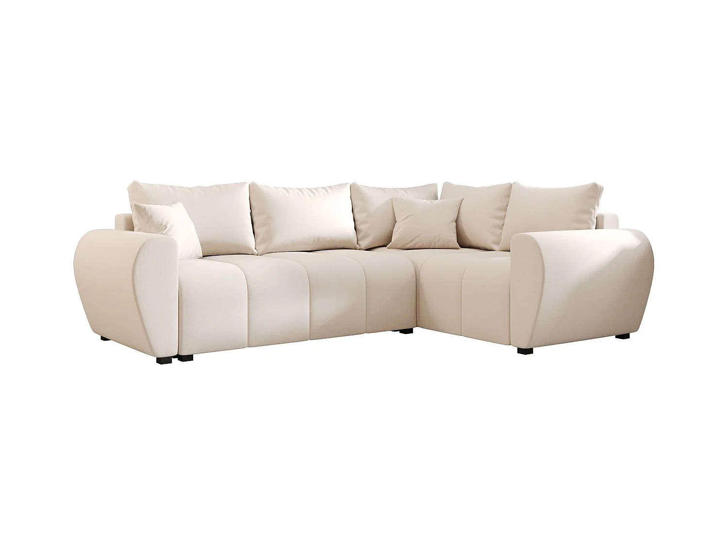BEDANTE canapé d’angle MOLISA L PLUS Cosmic 10 droit beige avec fonction de couchage canapé en forme de L