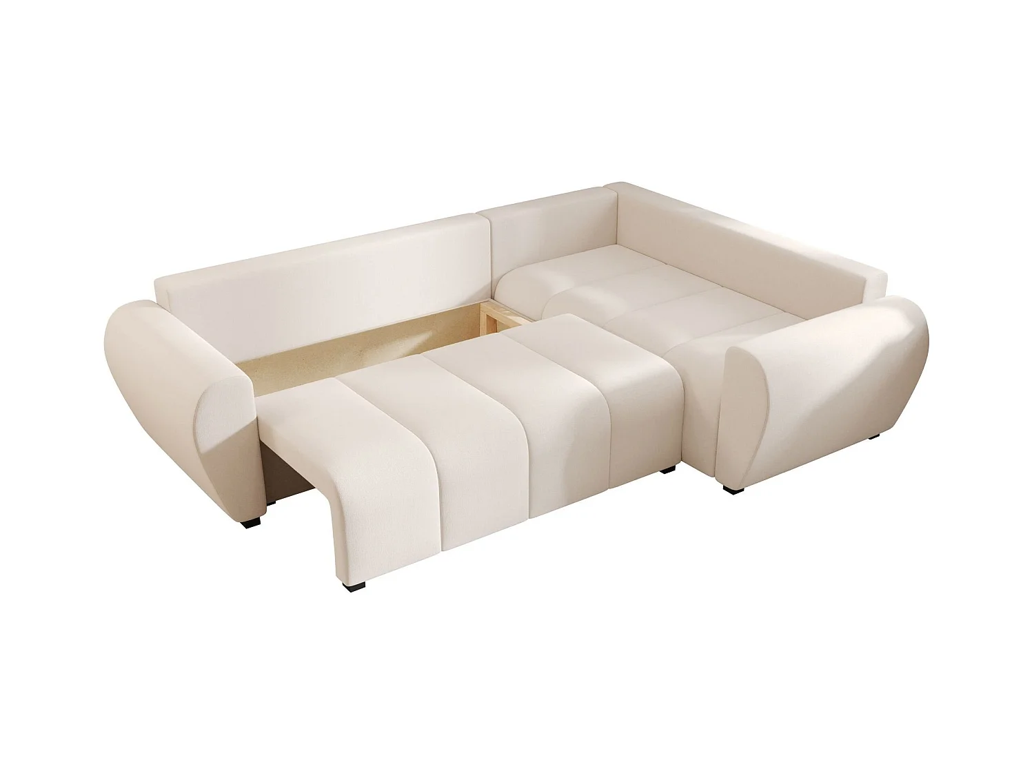 BEDANTE canapé d’angle MOLISA L PLUS Cosmic 10 droit beige avec fonction de couchage canapé en forme de L
