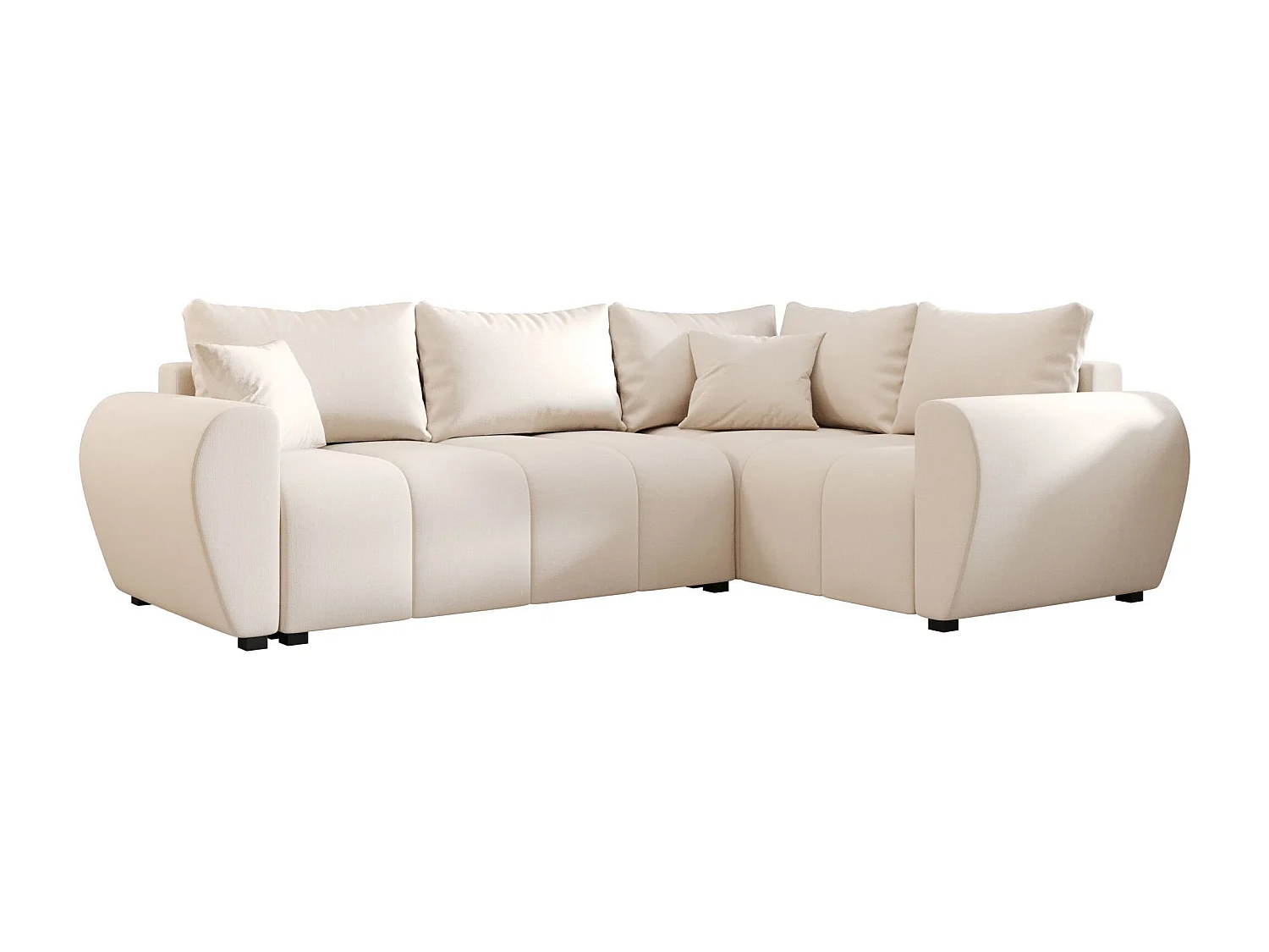 BEDANTE canapé d’angle MOLISA L PLUS Cosmic 10 droit beige avec fonction de couchage canapé en forme de L