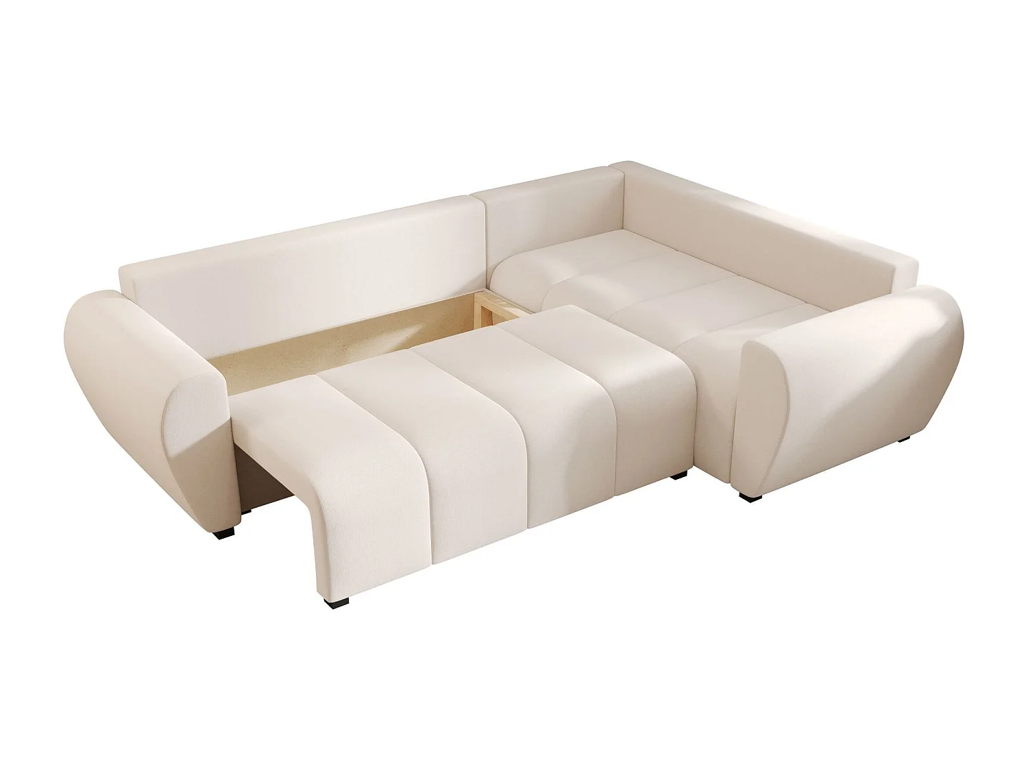 BEDANTE canapé d’angle MOLISA L PLUS Cosmic 10 droit beige avec fonction de couchage canapé en forme de L