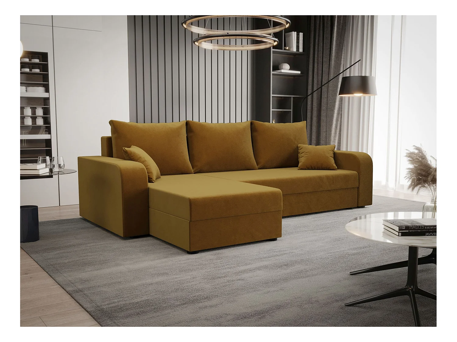 BEDANTE hoekbank HEWLET L BIS Itaka 33 links oranje met slaapfunctie L-vormige bank met opbergruimte bedbox Wohnzimmersofa Couch Sofa Bettsofa bedbox Bettcouch