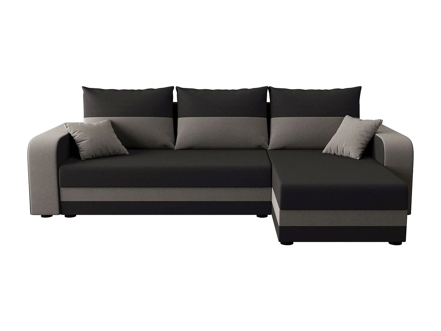 BEDANTE ECKSOFA HEWLET L BIS Sawana 05+21 Rechts Grau/Beige mit Schlaffunktion L-Form Sofa mit Stauraum Bettkasten