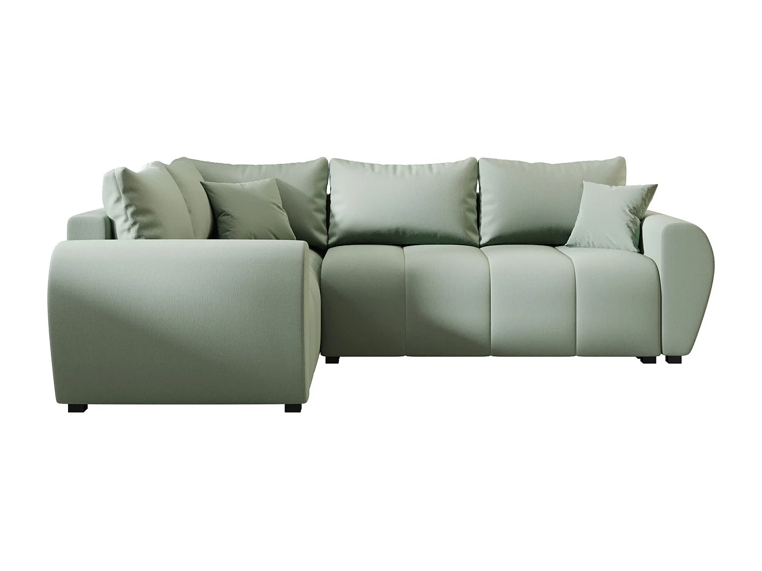 BEDANTE canapé d’angle MOLISA L PLUS Cosmic 16 gauche vert clair avec fonction de couchage canapé en forme de L