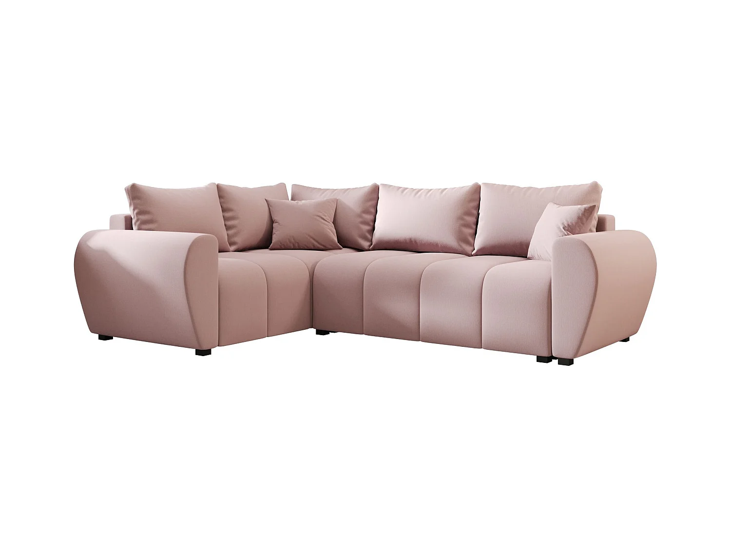 BEDANTE canapé d’angle MOLISA L PLUS Cosmic 14 gauche rose avec fonction de couchage canapé en forme de L