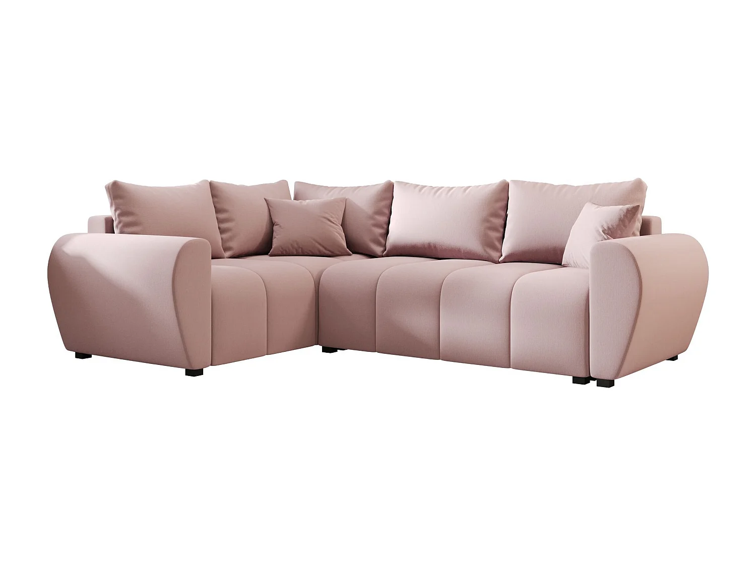BEDANTE canapé d’angle MOLISA L PLUS Cosmic 14 gauche rose avec fonction de couchage canapé en forme de L