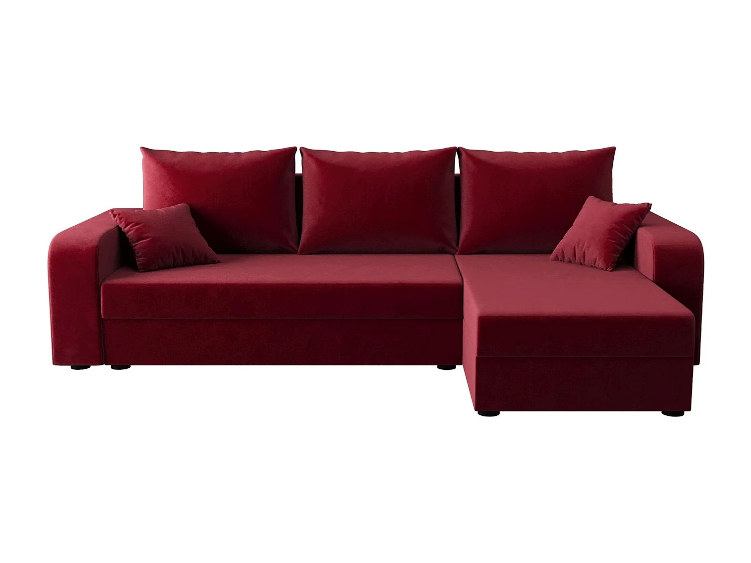 BEDANTE ECKSOFA HEWLET L BIS Itaka 34 Rechts Dunkelrot mit Schlaffunktion L-Form Sofa mit Stauraum Bettkasten