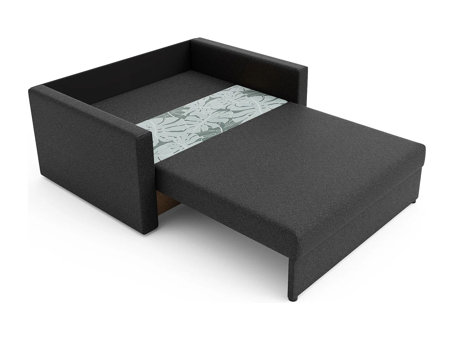 BEDANTE SOFA AMERYKANKA HEVEN 80 FLOWERS + Sawana 05 Grau mit Stauraum Bettkasten Wohnzimmersofa Couch Sofa Bettsofa Bettkasten Bettcouch