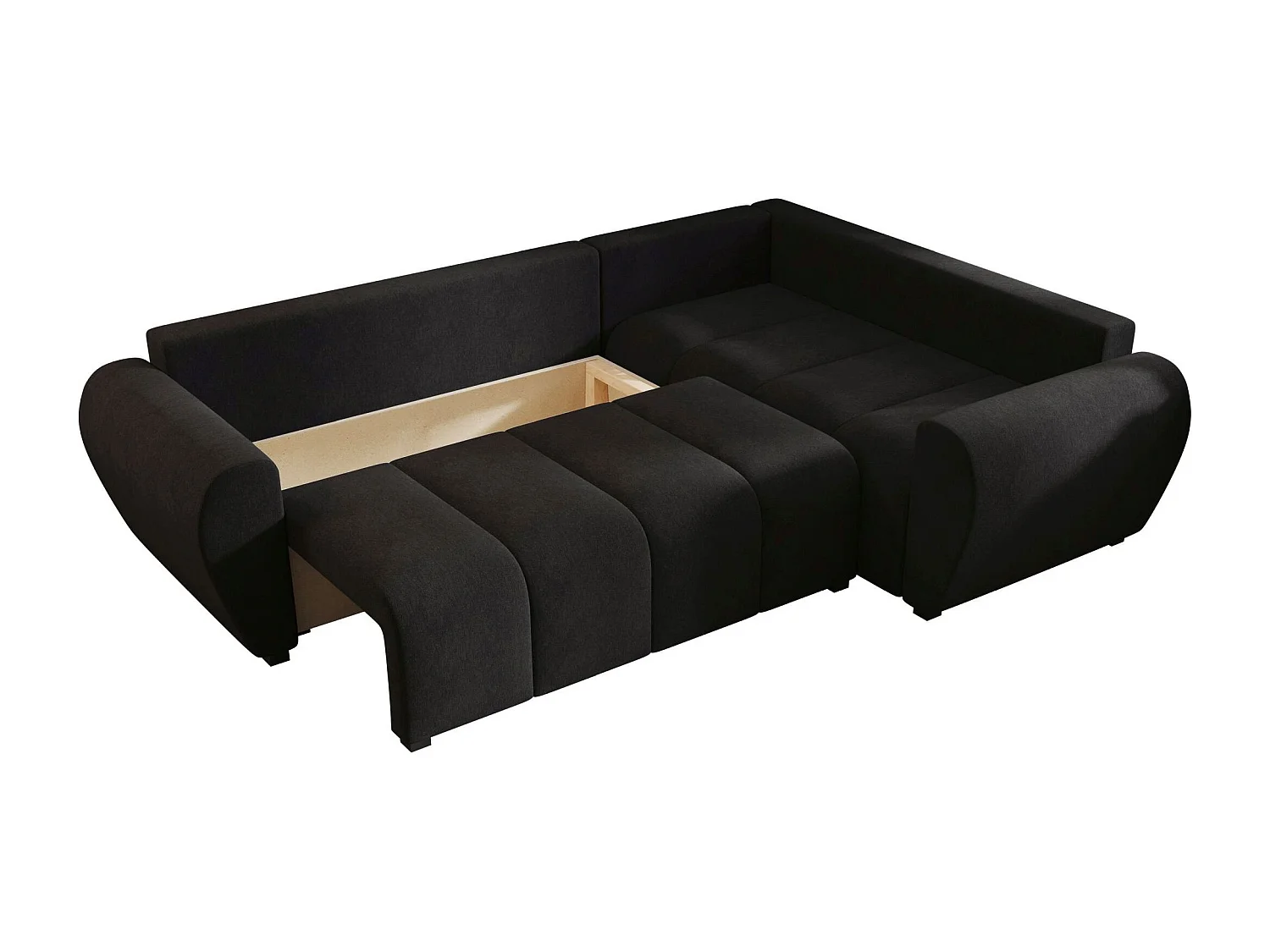 BEDANTE canapé d’angle MOLISA L PLUS Cosmic 100 droit noir avec fonction de couchage canapé en forme de L