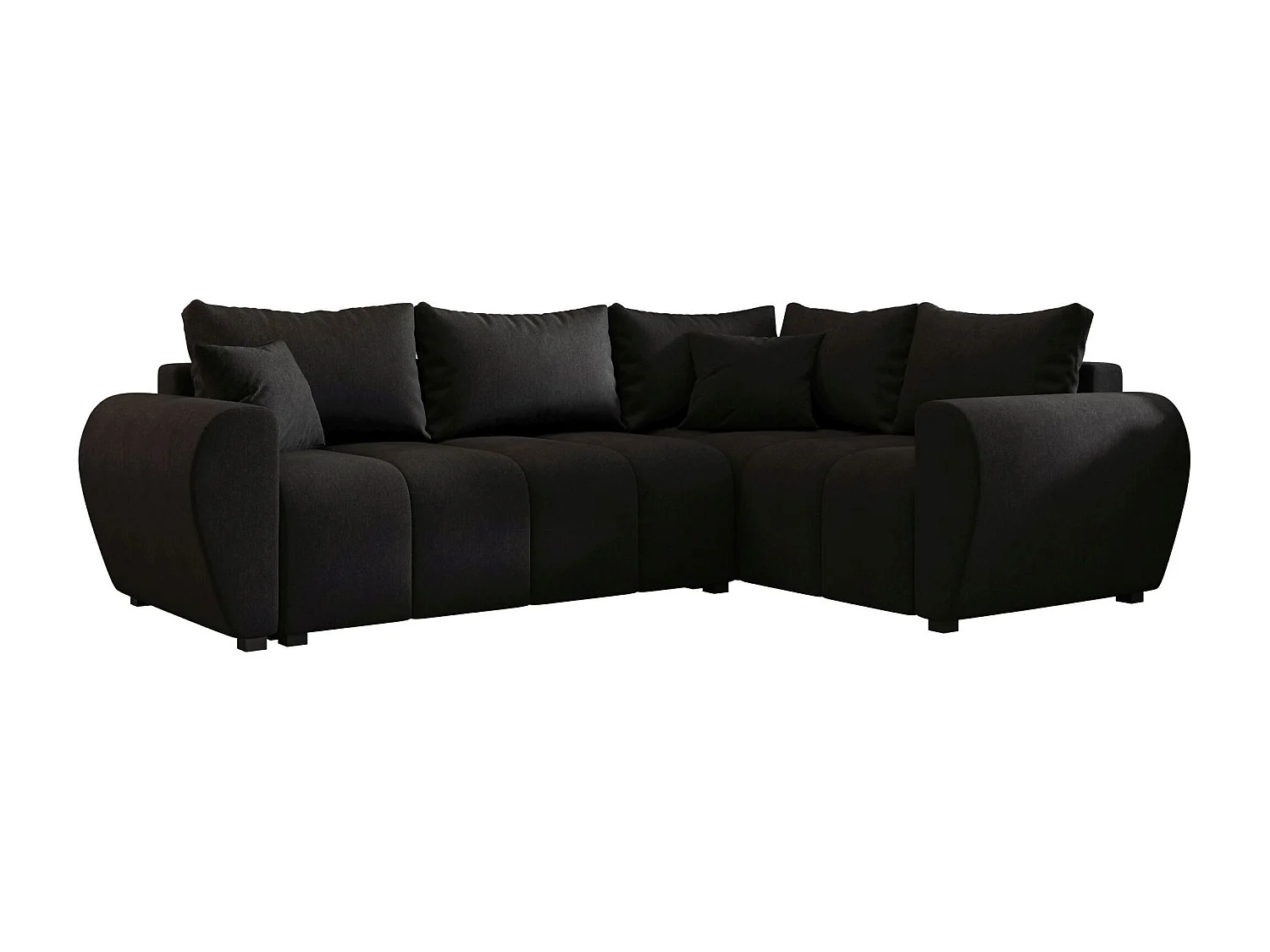BEDANTE canapé d’angle MOLISA L PLUS Cosmic 100 droit noir avec fonction de couchage canapé en forme de L