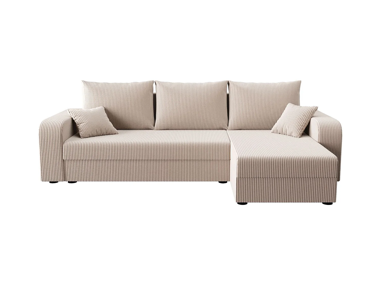 BEDANTE hoekbank HEWLET L BIS Zoom 1 rechts beige met slaapfunctie L-vormige bank met opbergruimte bedbox woonkamerbank bank sofa slaapbank bedbox slaapbank