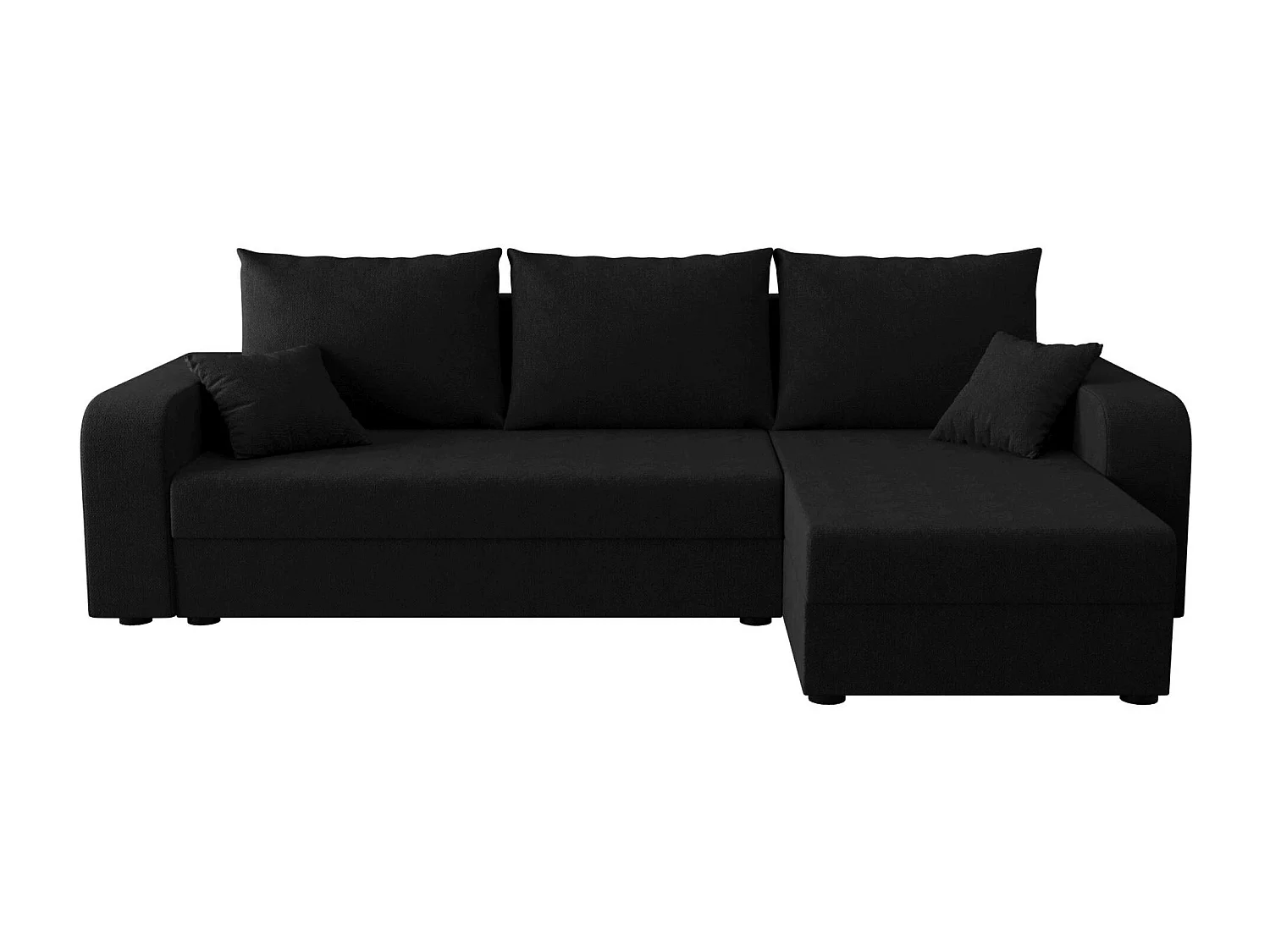 BEDANTE ECKSOFA HEWLET L BIS Cosmic 100 Rechts Schwarz mit Schlaffunktion L-Form Sofa mit Stauraum Bettkasten