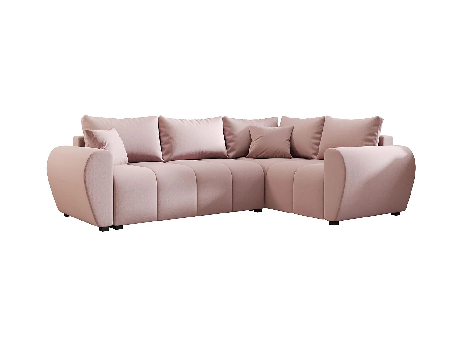 BEDANTE canapé d’angle MOLISA L PLUS Cosmic 14 droit rose avec fonction de couchage canapé en forme de L