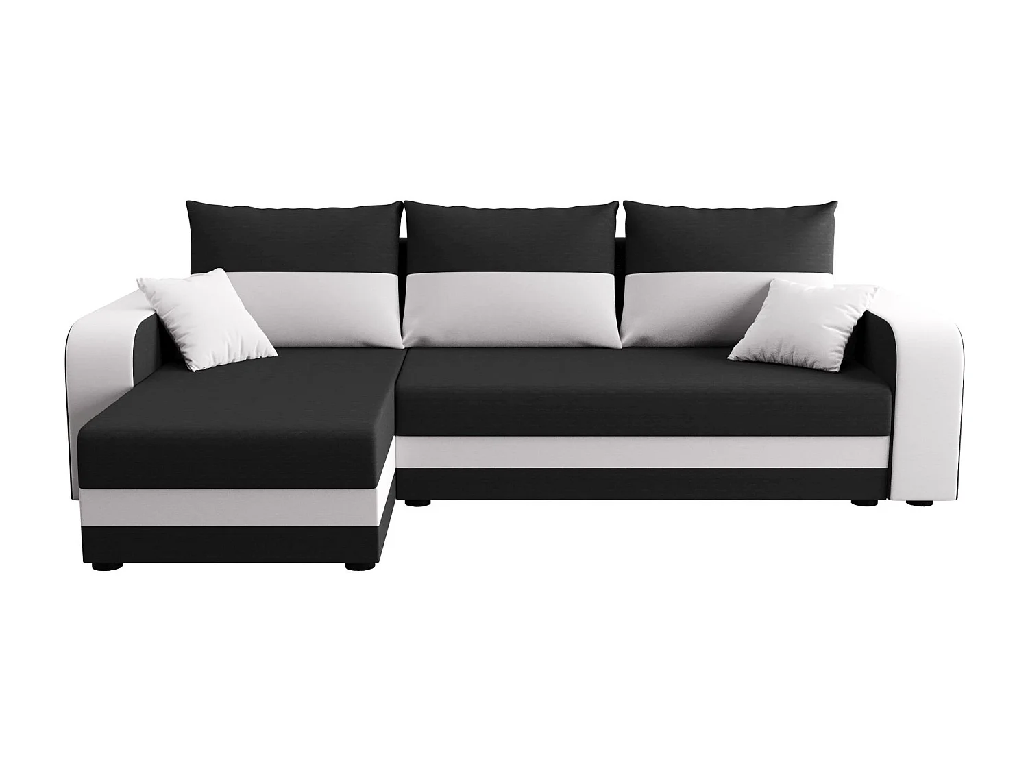 BEDANTE ECKSOFA HEWLET L BIS Rainbow 27+31 Links Grau/Weiß mit Schlaffunktion L-Form Sofa mit Stauraum Bettkasten