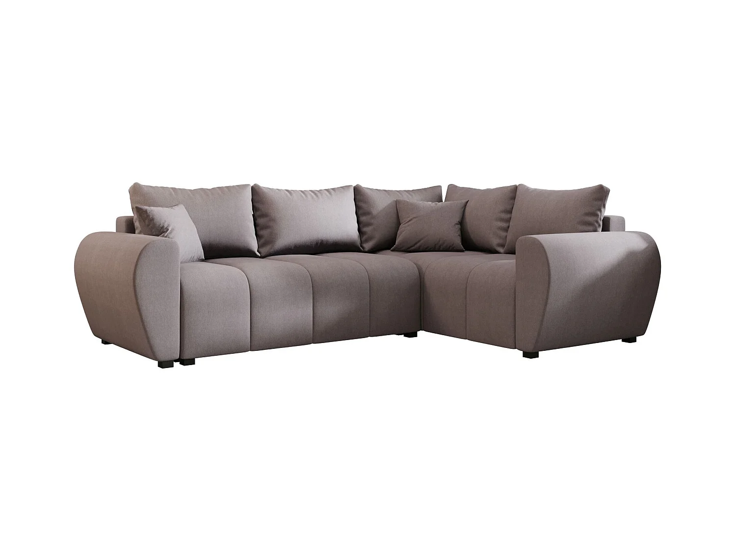 BEDANTE canapé d’angle MOLISA L PLUS Cosmic 160 droit gris avec fonction de couchage canapé en forme de L