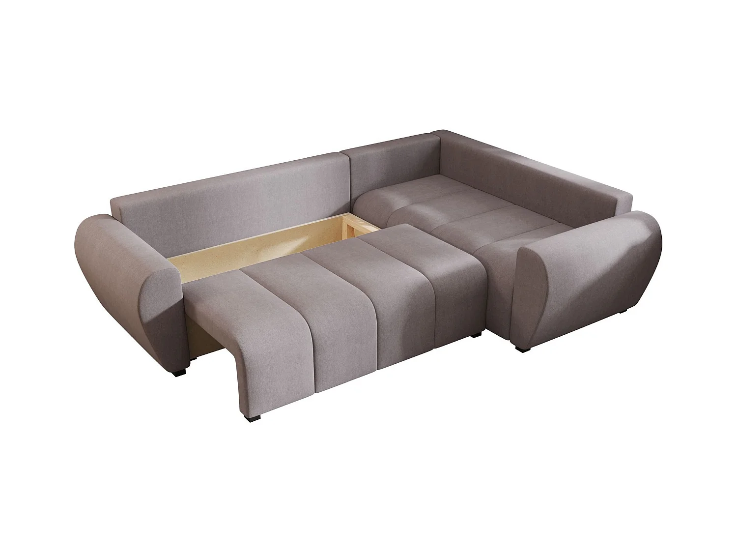 BEDANTE canapé d’angle MOLISA L PLUS Cosmic 160 droit gris avec fonction de couchage canapé en forme de L