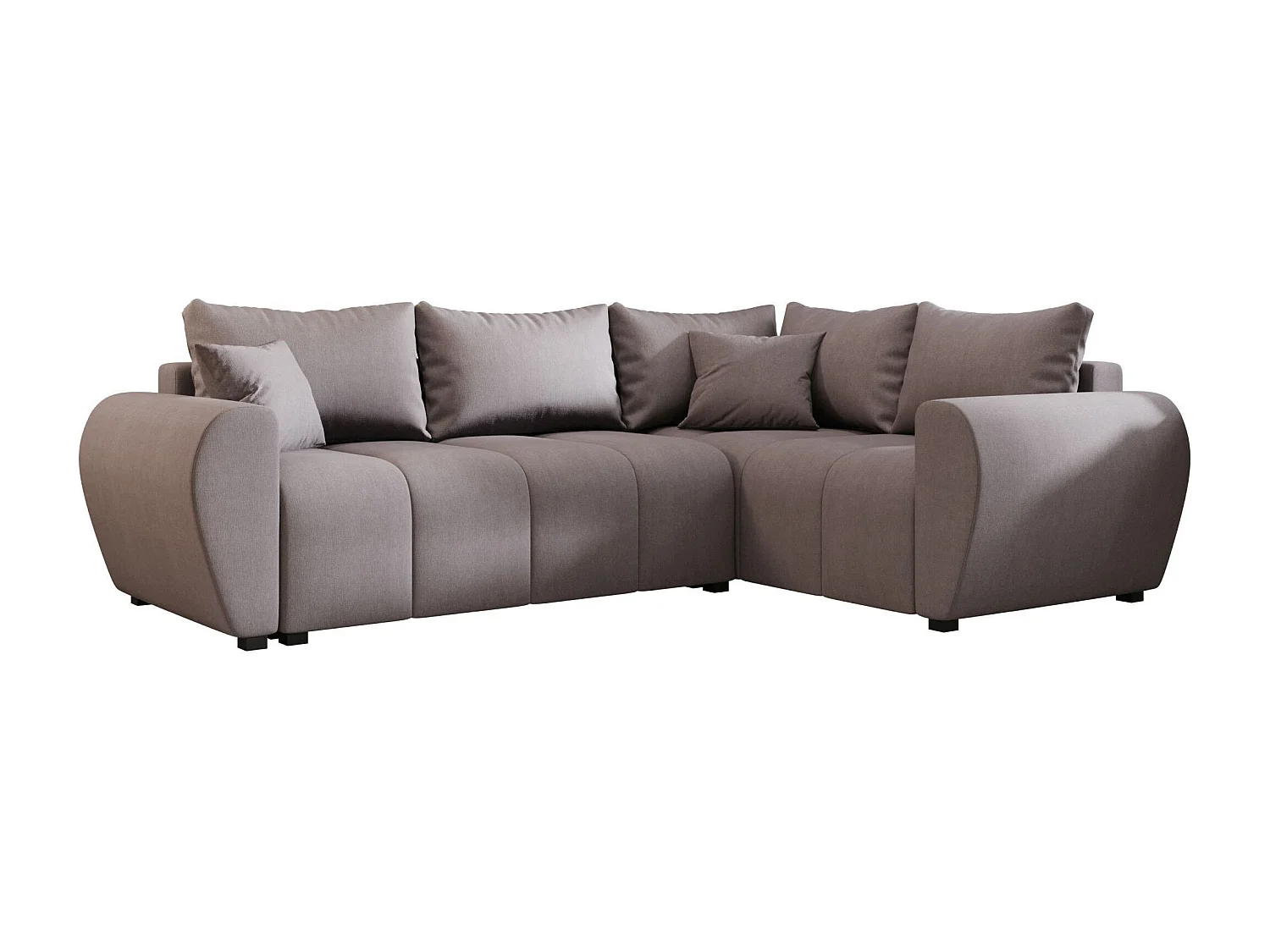 BEDANTE canapé d’angle MOLISA L PLUS Cosmic 160 droit gris avec fonction de couchage canapé en forme de L