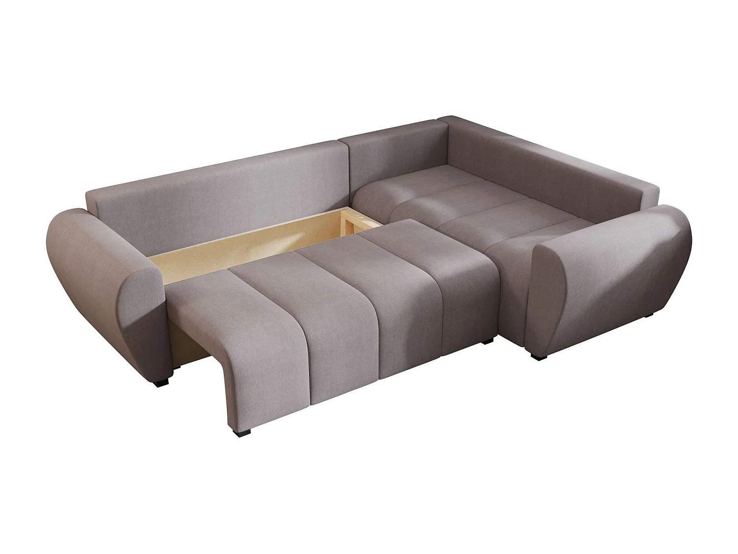 BEDANTE canapé d’angle MOLISA L PLUS Cosmic 160 droit gris avec fonction de couchage canapé en forme de L