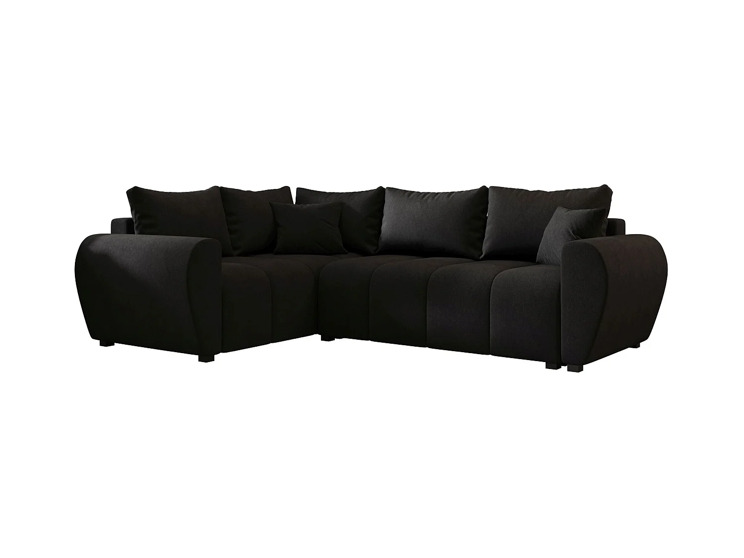 BEDANTE canapé d’angle MOLISA L PLUS Cosmic 100 gauche noir avec fonction de couchage canapé en forme de L