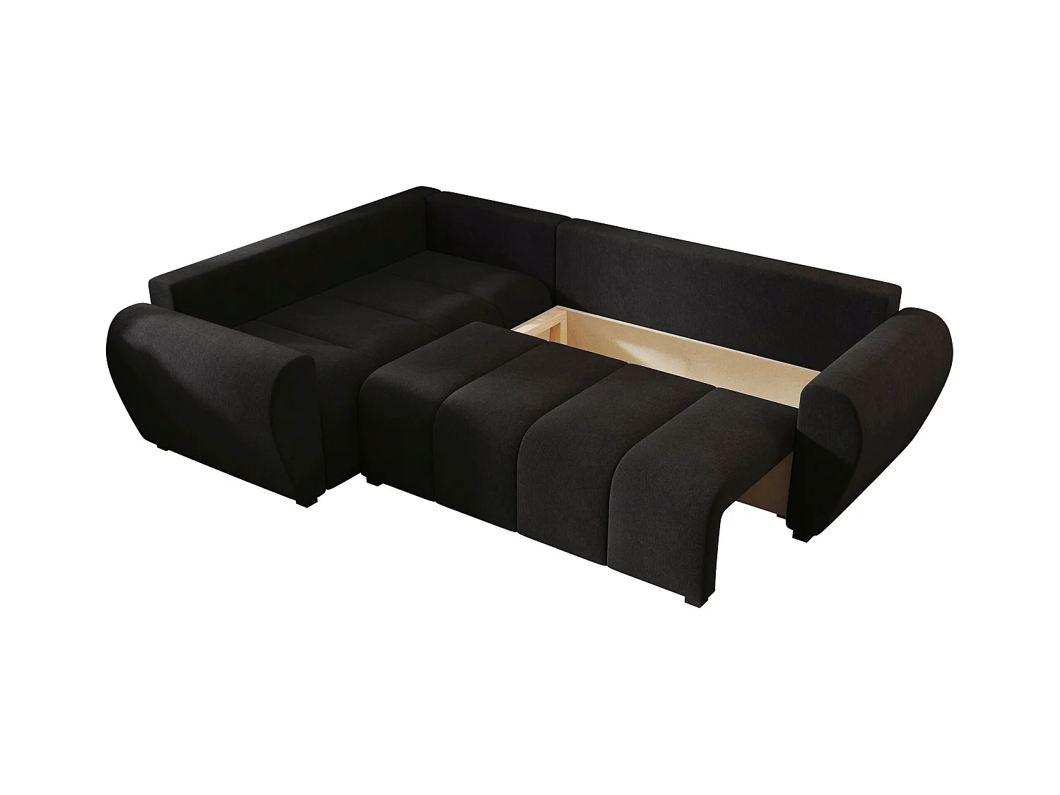 BEDANTE canapé d’angle MOLISA L PLUS Cosmic 100 gauche noir avec fonction de couchage canapé en forme de L