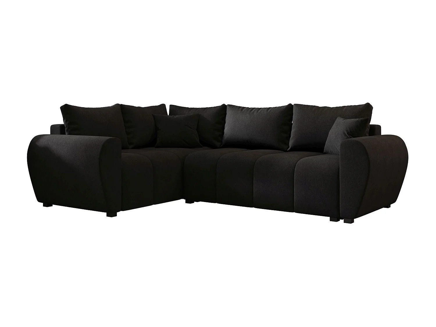 BEDANTE canapé d’angle MOLISA L PLUS Cosmic 100 gauche noir avec fonction de couchage canapé en forme de L