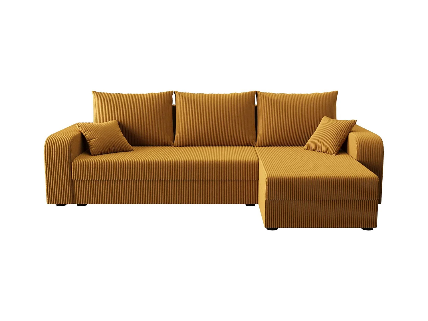 BEDANTE hoekbank HEWLET L BIS Zoom 9 rechts oranje met slaapfunctie L-vormige bank met opbergruimte bedbox woonkamerbank bank sofa slaapbank bedbox slaapbank