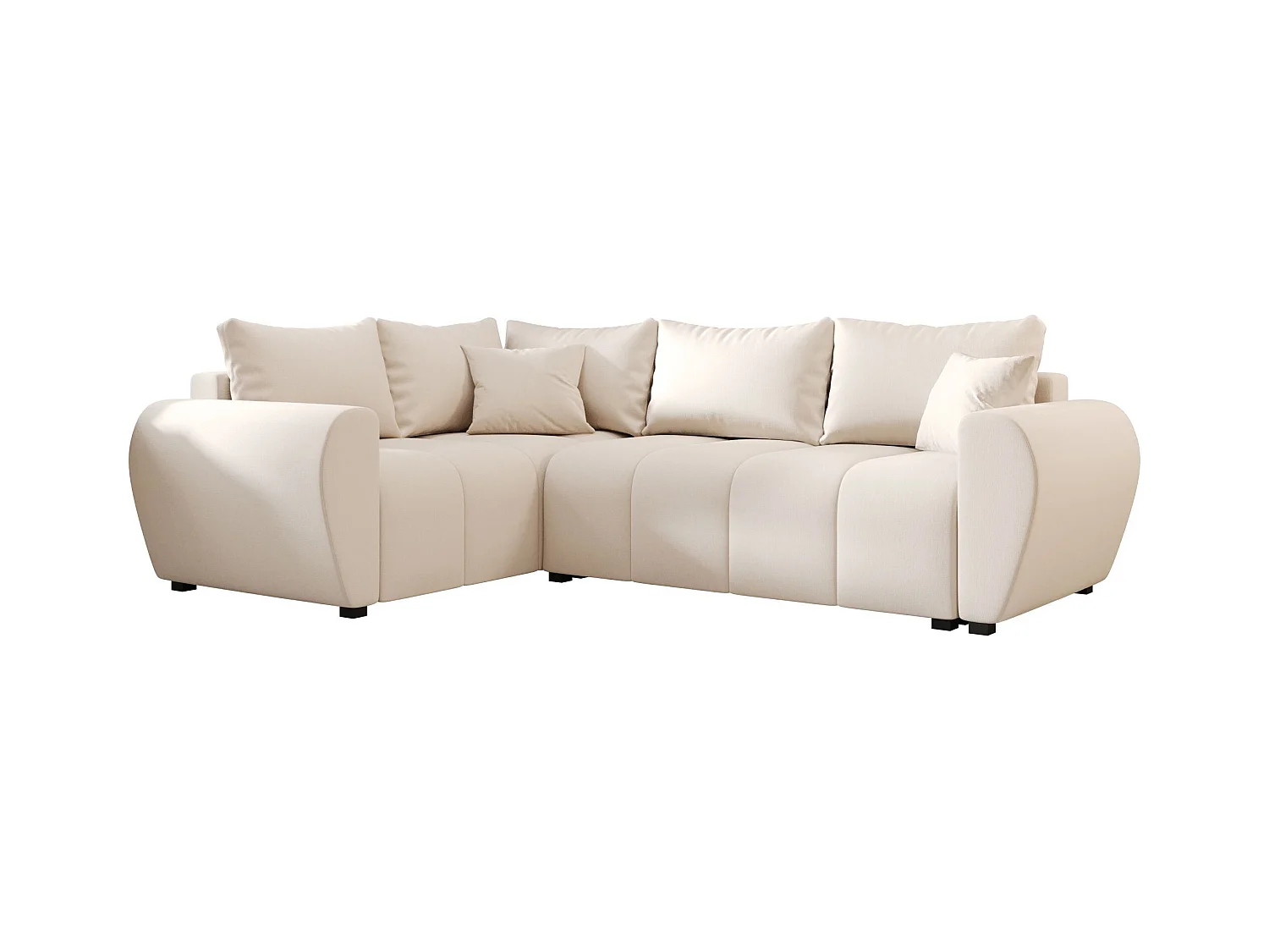 BEDANTE canapé d’angle MOLISA L PLUS Cosmic 10 gauche beige avec fonction de couchage canapé en forme de L