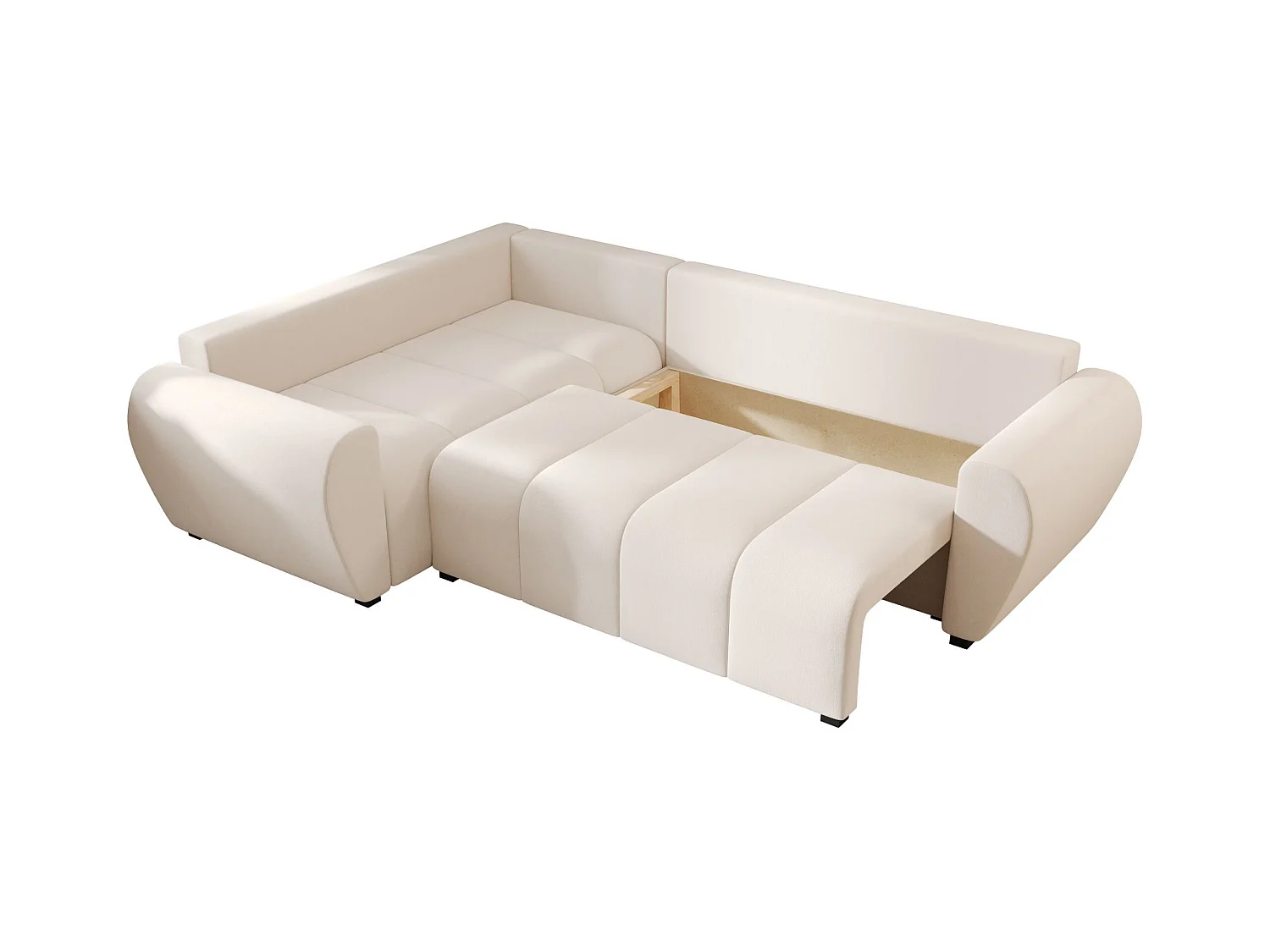 BEDANTE canapé d’angle MOLISA L PLUS Cosmic 10 gauche beige avec fonction de couchage canapé en forme de L