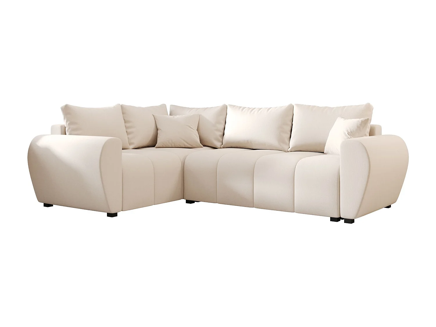 BEDANTE canapé d’angle MOLISA L PLUS Cosmic 10 gauche beige avec fonction de couchage canapé en forme de L