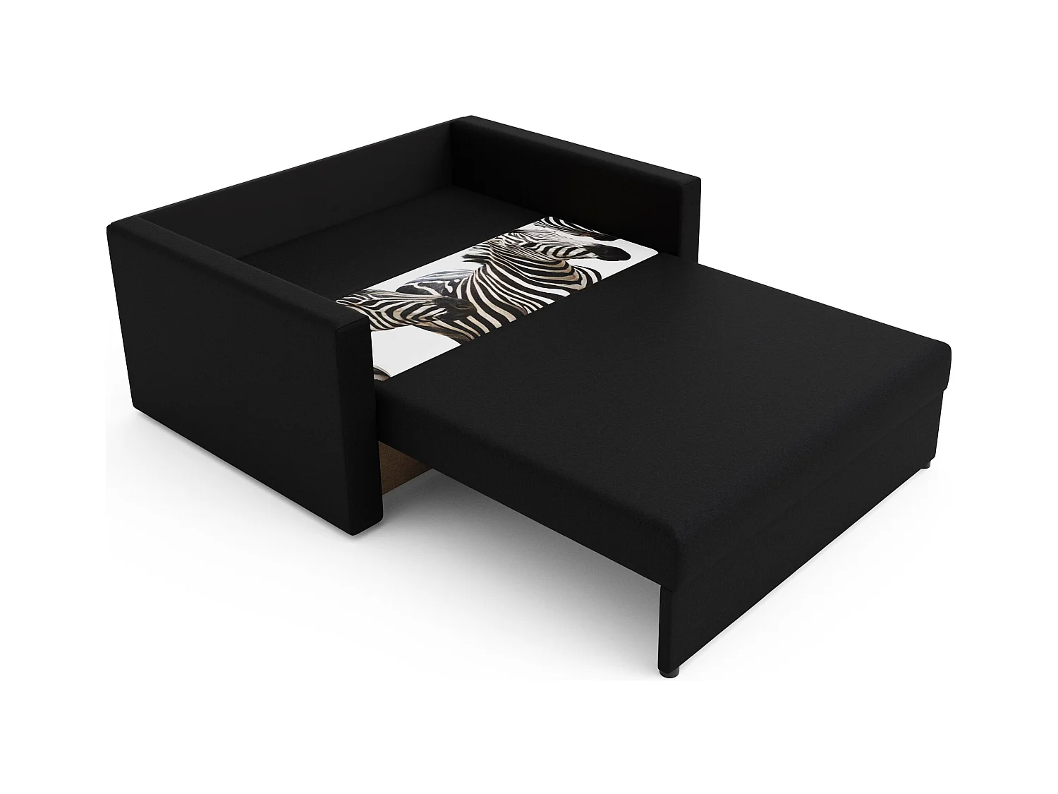 BEDANTE Sofa Amerykanka HEVEN 80 ZEBRA + Sawana 14 met opbergruimte, woonkamerbank, slaapbank, bank met opbergruimte