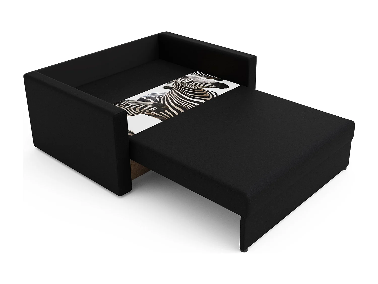 BEDANTE Sofa Amerykanka HEVEN 80 ZEBRA + Sawana 14 met opbergruimte, woonkamerbank, slaapbank, bank met opbergruimte