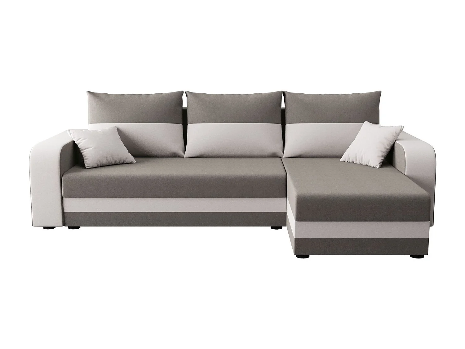 BEDANTE ECKSOFA HEWLET L BIS Sawana 21+01 Rechts Beige/Grau mit Schlaffunktion L-Form Sofa mit Stauraum Bettkasten