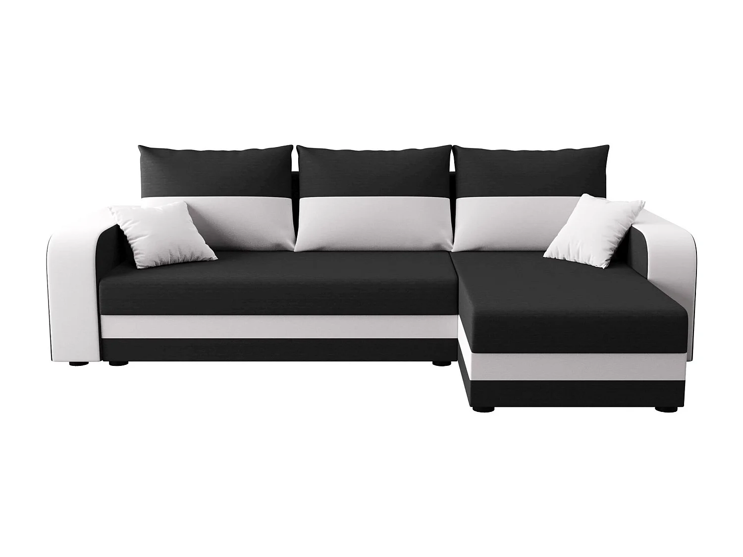 BEDANTE ECKSOFA HEWLET L BIS Rainbow 27+31 Rechts Grau/Weiß mit Schlaffunktion L-Form Sofa mit Stauraum Bettkasten