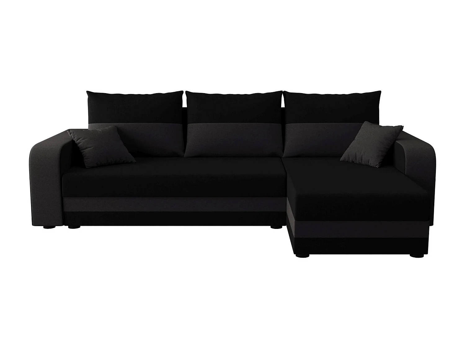 BEDANTE ECKSOFA HEWLET L BIS Sawana 14+05 Rechts Schwarz/Grau mit Schlaffunktion L-Form Sofa mit Stauraum Bettkasten