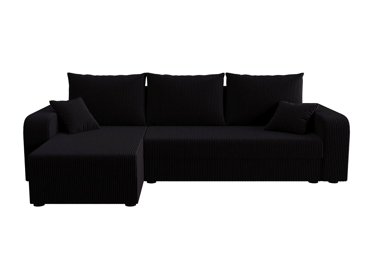 BEDANTE ECKSOFA HEWLET L BIS Zoom 23 Links Schwarz mit Schlaffunktion L-Form Sofa mit Stauraum Bettkasten Wohnzimmersofa Couch Sofa Bettsofa Bettkasten Bettcouch