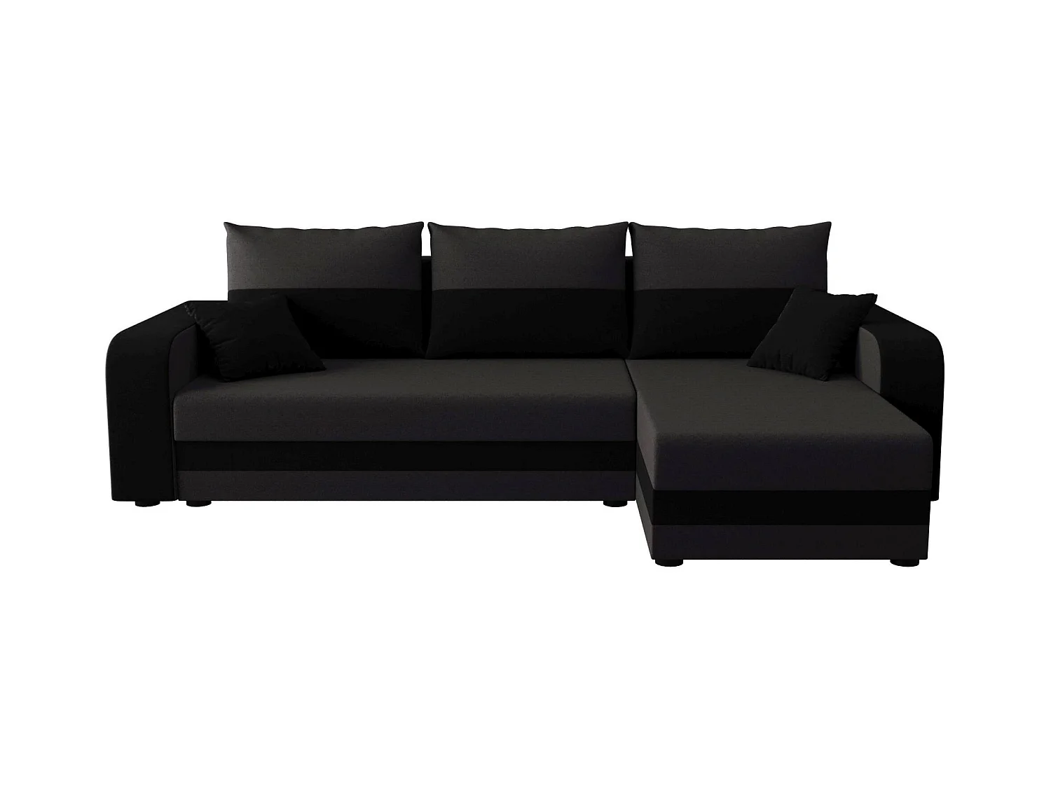 BEDANTE ECKSOFA HEWLET L BIS Sawana 05+14 Rechts Dunkelgrau/Schwarz mit Schlaffunktion L-Form Sofa mit Stauraum Bettkasten