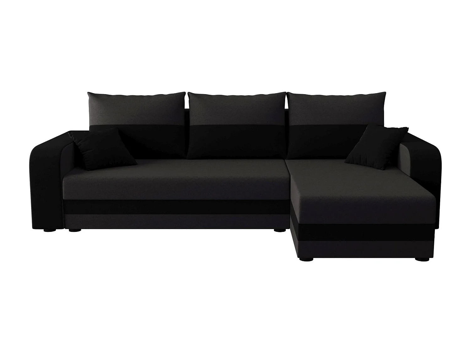 BEDANTE ECKSOFA HEWLET L BIS Sawana 05+14 Rechts Dunkelgrau/Schwarz mit Schlaffunktion L-Form Sofa mit Stauraum Bettkasten