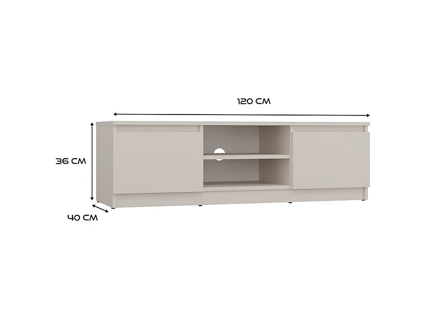 Szafka RTV Malwa | Kaszmir| 120x40x36 cm | Nowoczesny Stolik RTV