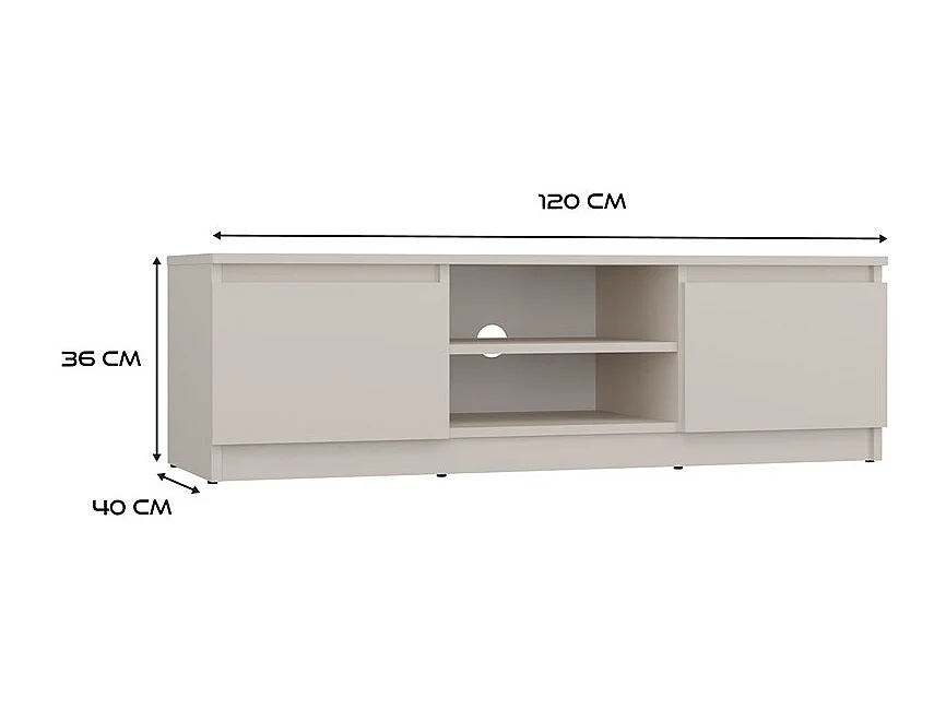 Szafka RTV Malwa | Kaszmir| 120x40x36 cm | Nowoczesny Stolik RTV