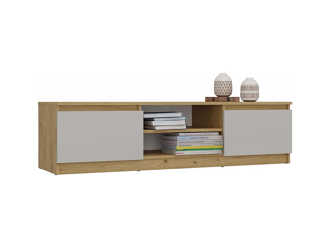 Szafka RTV Malwa 140 | Dąb Artisan /Kaszmir | 140x40x36 | Nowoczesny Stolik RTV