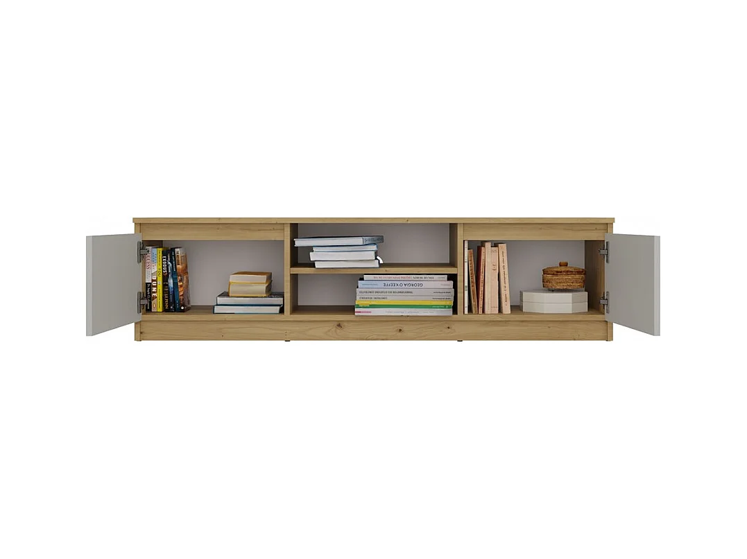 Szafka RTV Malwa 140 | Dąb Artisan /Kaszmir | 140x40x36 | Nowoczesny Stolik RTV