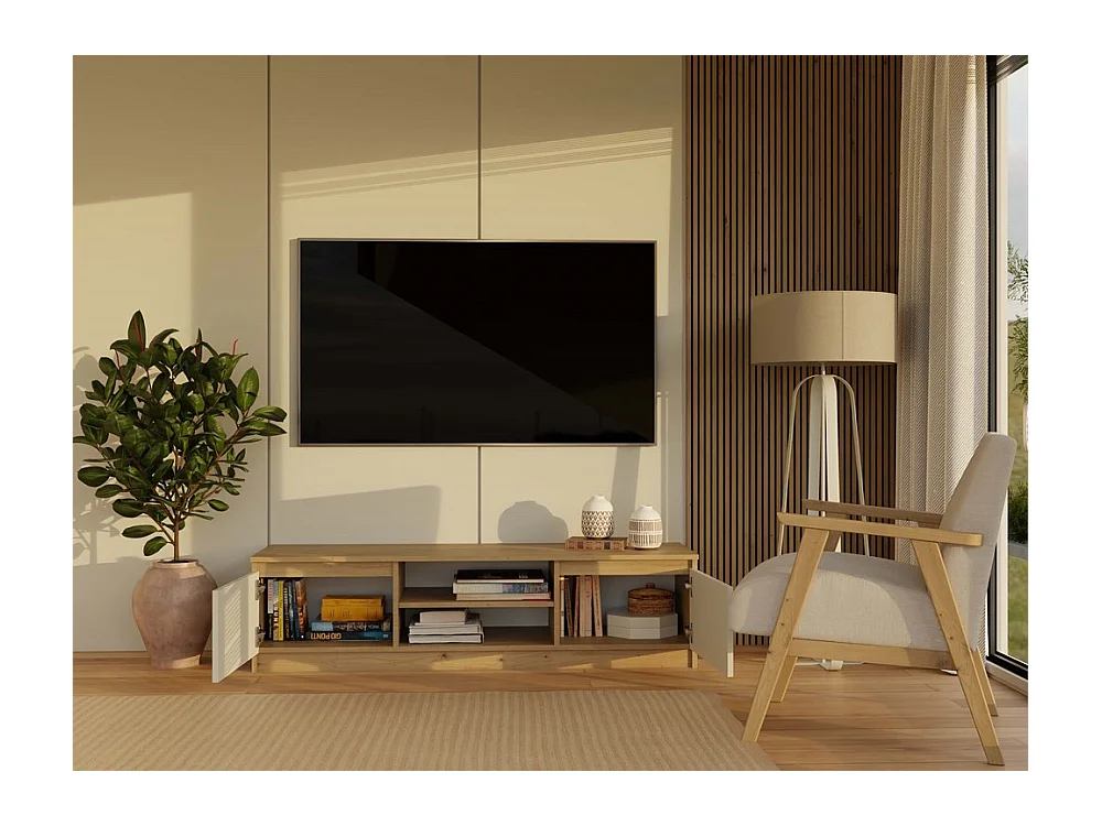 Szafka RTV Malwa 140 | Dąb Artisan /Kaszmir | 140x40x36 | Nowoczesny Stolik RTV