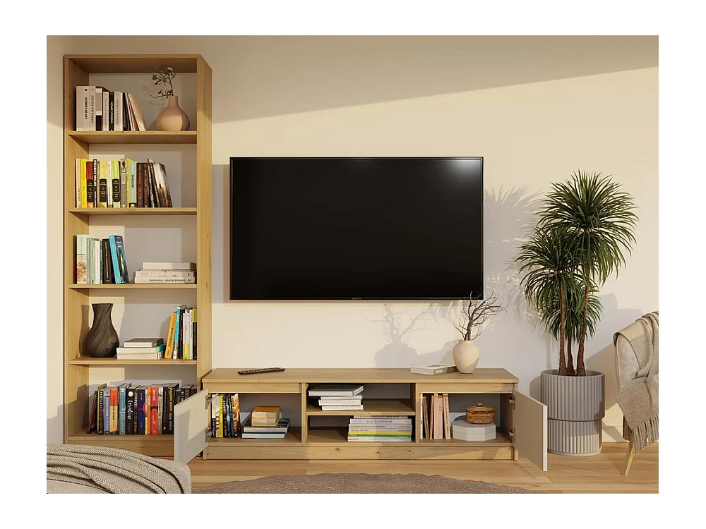 Szafka RTV Malwa 140 | Dąb Artisan /Kaszmir | 140x40x36 | Nowoczesny Stolik RTV