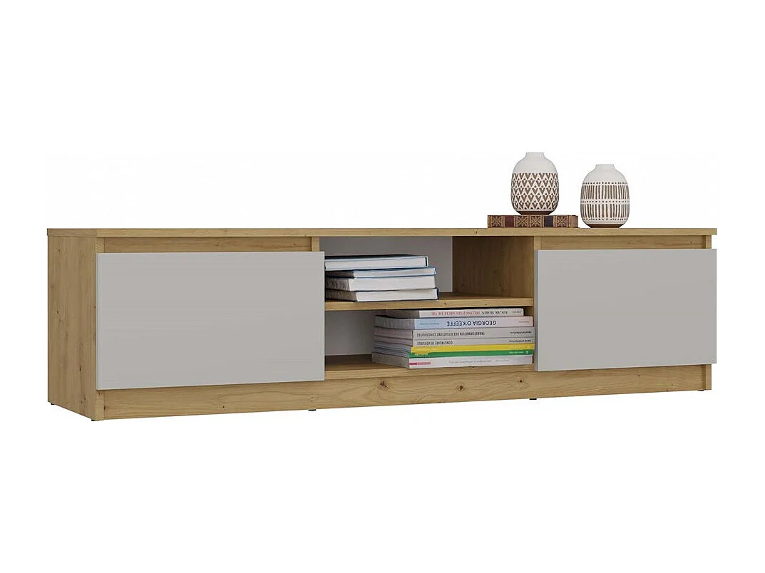 Szafka RTV Malwa 140 | Dąb Artisan /Kaszmir | 140x40x36 | Nowoczesny Stolik RTV