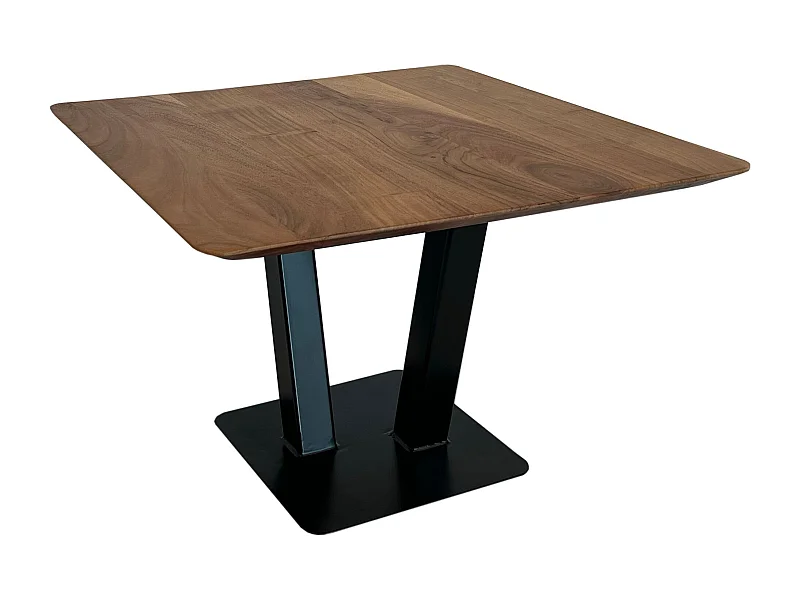 Table basse table de salon carrée en bois d'acacia massif 60 cm industriel